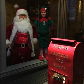 Stella with Santa and his Mailbox